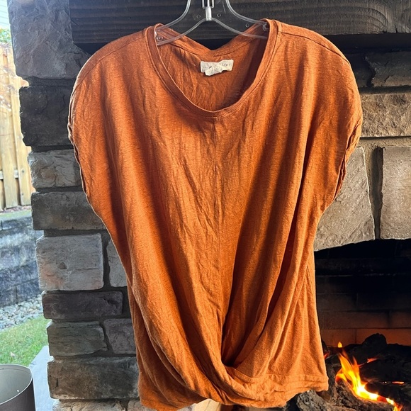 Two 100 % Linen Muscle Tee Wrap Front lot - Picture 7 of 7